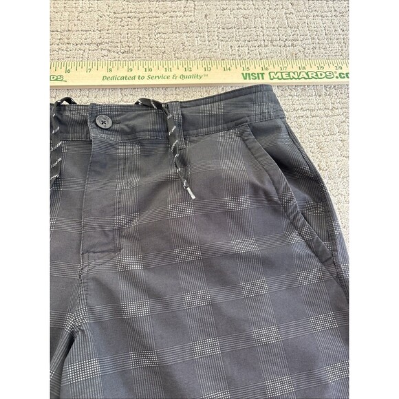 Hang Ten MENS Hybrid Shorts 4 Way Stretch Black Check Plaid 32 Waist New - Picture 4 of 9